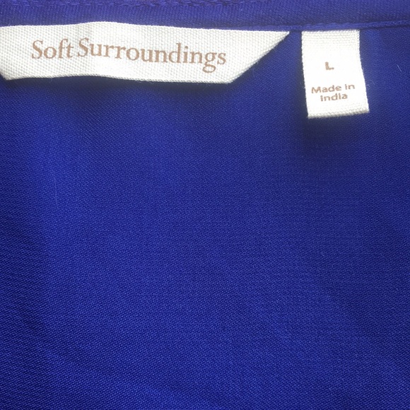 Soft Surroundings Safiya Royal Blue Embroidered Tunic Top size Large - Picture 12 of 16